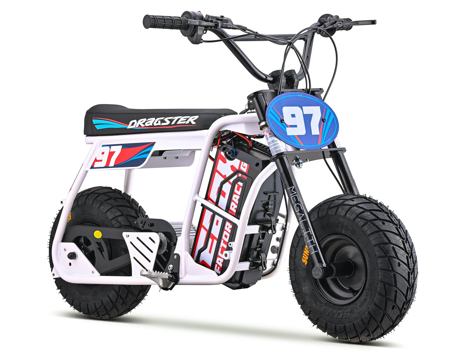 Electric pit bikes | EBOX Dragster White Road tyres | Dirt bikes for sale